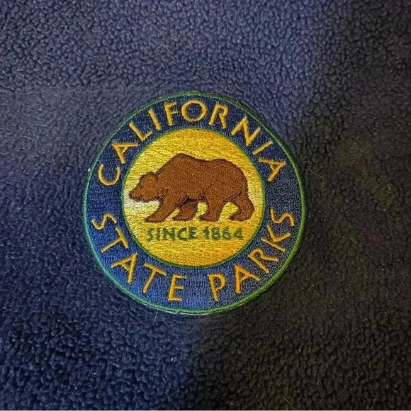 VGT MOST WANTED Fleece Jacket Coat Half Zip Pullover Navy Blue Size LG - Picture 8 of 16